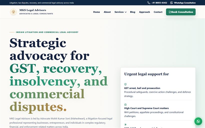 MKS Legal Advisors website by Xper8