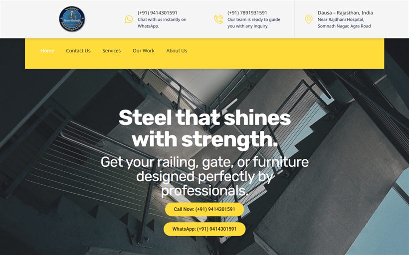 New Balaji Steel Railing website by Xper8