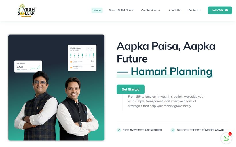 Nivesh Gullak website by Xper8