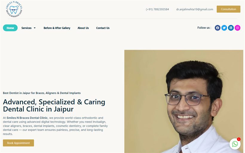Smiles N Braces Dental Clinic website by Xper8